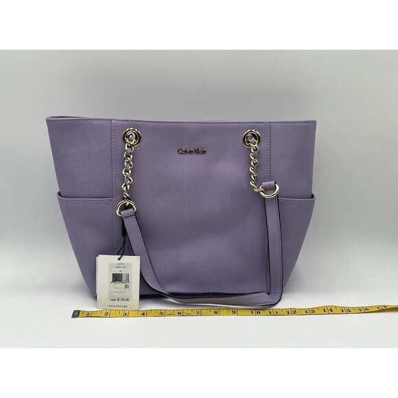 Calvin Klein L-Kitote H3DA11HU Irs Purple Soft Leather Large Tote MSRP $178.00 - Picture 6 of 7
